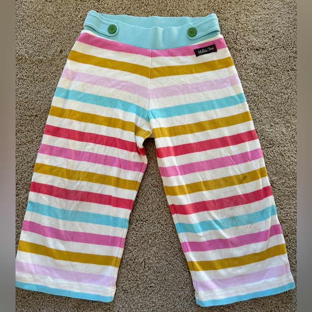 Matilda Jane sz 6 It's a Wonderful Parade Carnival Stripe straightees GUC